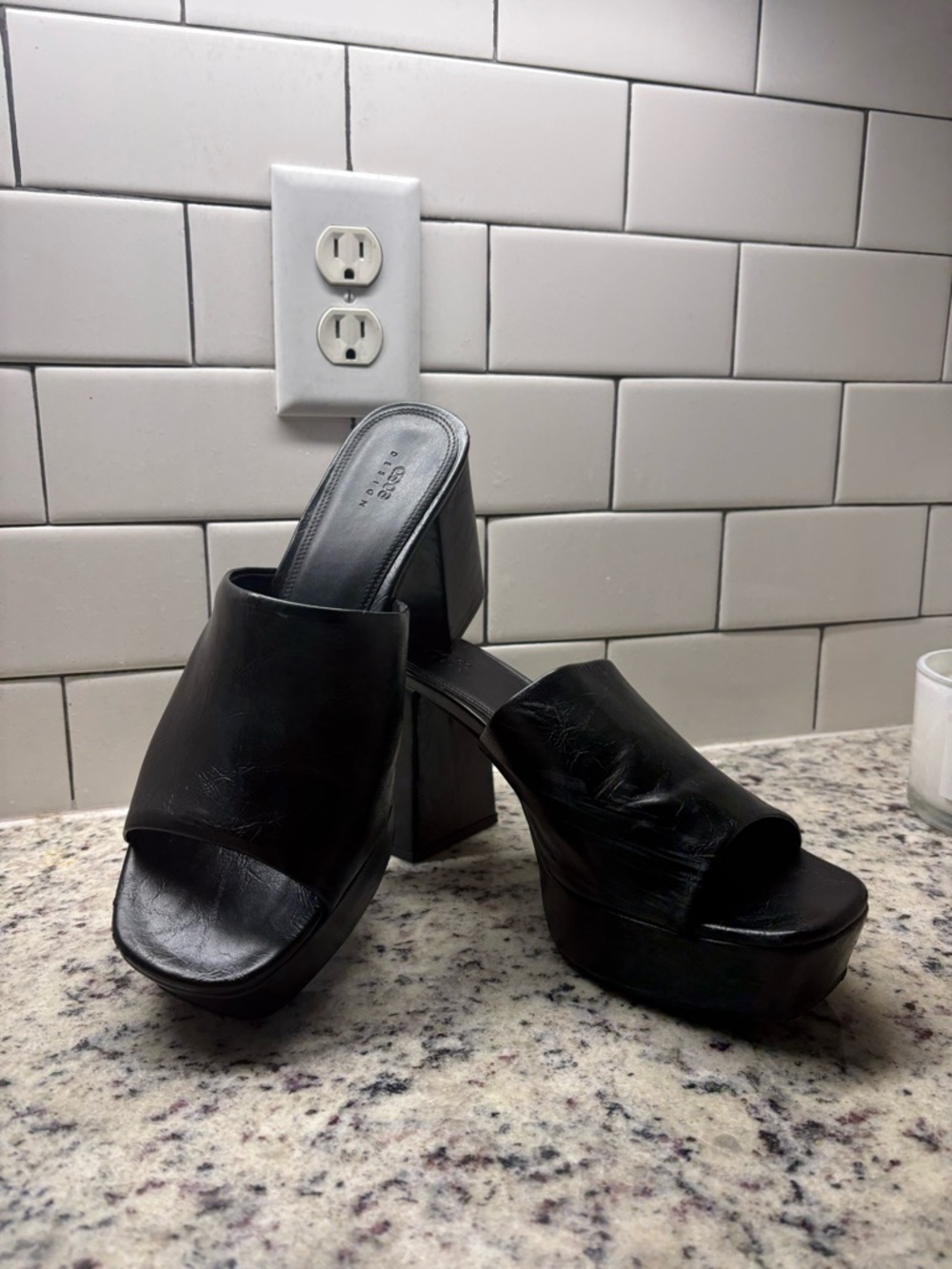 ASOS Black Platform Mule Heels - Women Shoes